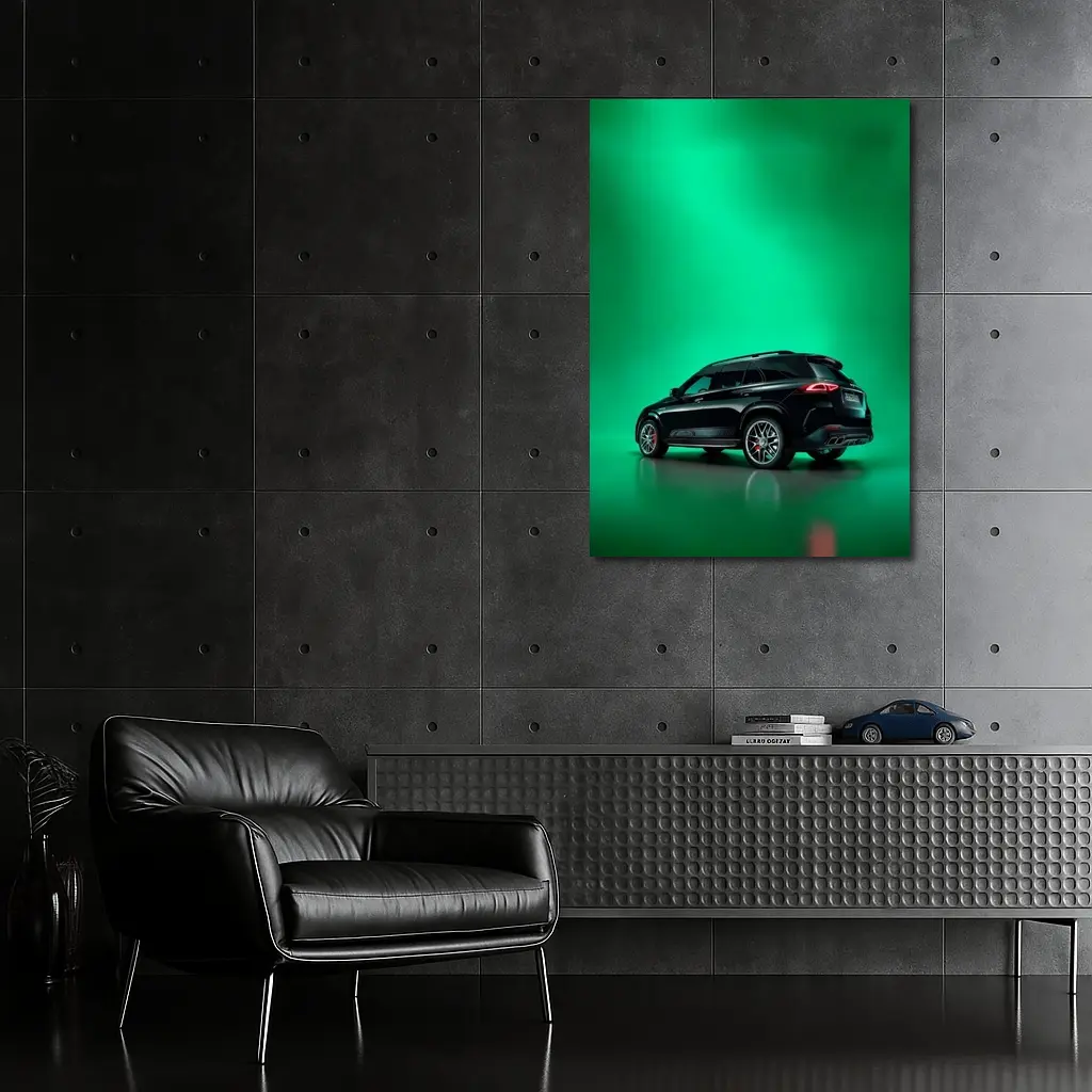 Mercedes AMG GLE Black On Green Background – Wall Art
